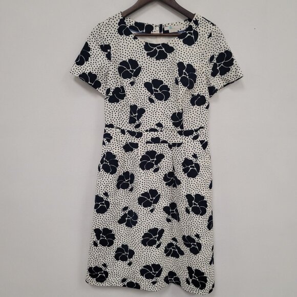 Boden Dresses & Skirts - Boden Womens Sierra Primrose Blue White Dotted Shift Dress Size 6R Garden Party